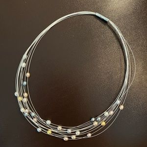 HONORA Pastel Station Pearl Floating Necklace